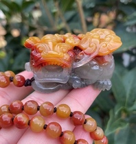 Yunnan natural jade yellow dragon jade golden sand bully king leopard pendant pendant pendant necklace Picchu old material male and female