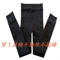 Womens warm trousers winter style velvet thickening inner and outer wear pedals one-piece black and gray leggings high-waisted cotton trousers