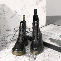 FXSO square lane Martin boots womens 2021 new autumn British style college retro thick-soled motorcycle ins boots