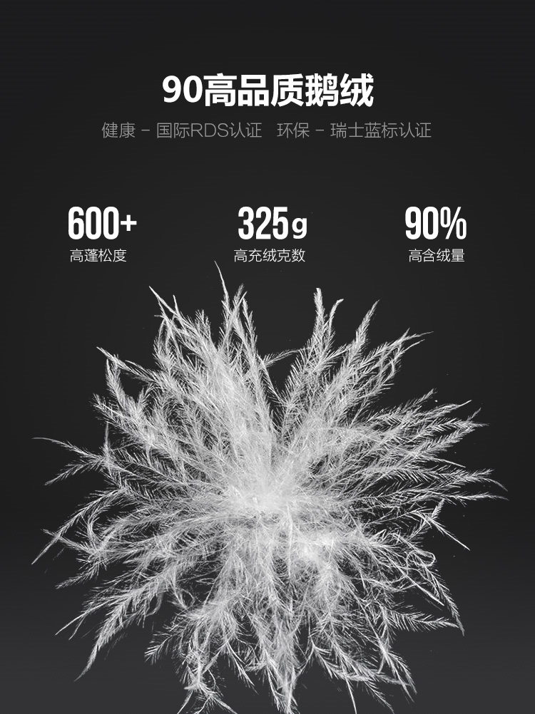 杨幂同款 波司登 极寒系列 貉子毛领 白鹅绒羽绒服 图4