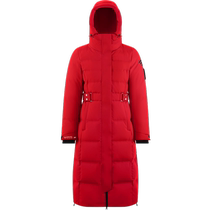 Boselden winter high-end outdoor GORETEX windproof anti-splash water long style warm even cap goose down down clothes woman