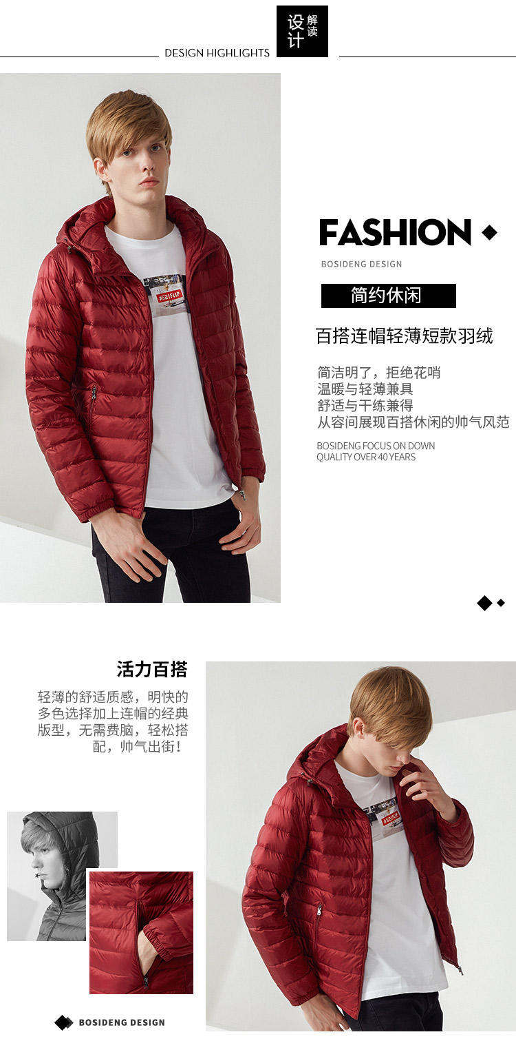Blouson homme BOSIDENG    en Nylon - Ref 3123080 Image 8