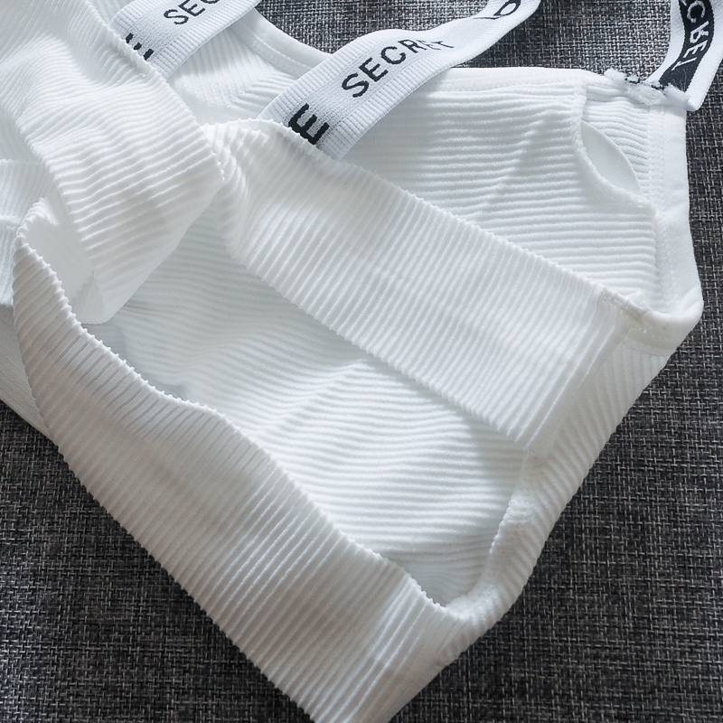 Màu đen đẹp trở lại dây đeo thư với pad ngực bọc ngực ống hàng đầu chạm đáy vest ngắn mà không có vành đồ lót bra do lot nu