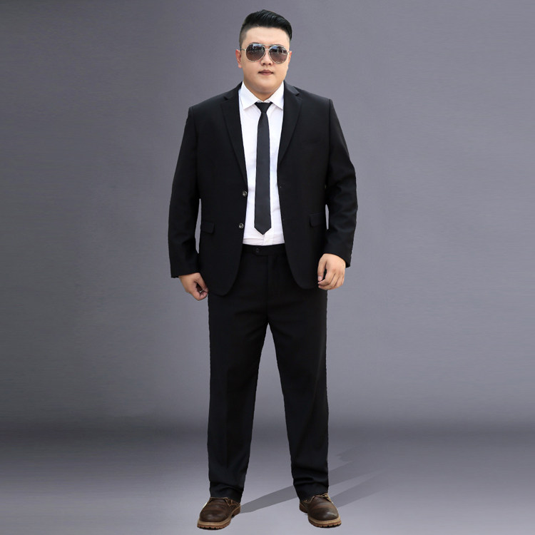 [USD 297.98] Fatty and fat doublerow button suit for fat man wedding suit suit suit fat man