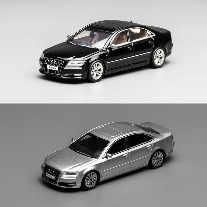 Mh 1:64 Audi A8 (D3) Facelift 2008 S8 Alloy Car Model Black