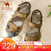 Giày nam Camel giày mùa hè giày nam baotou ngoài trời da mềm đế mềm thể thao thoáng khí trung niên giản dị dép - Sandal