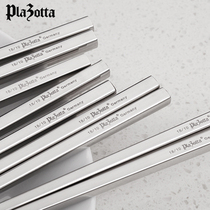 German plazotta 304 stainless steel chopsticks home non-slip square hollow not moldy 6 double upscale iron fast