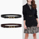 Genuine leather versatile women's thin belt decorated coat girdle with skirt suit jacket waist chain denim ins style belt