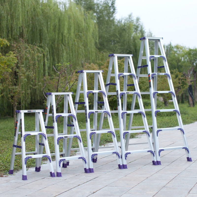 O Peng Aluminum Alloy Herringbone Ladder Home Thickening folding Fold Indoor Multifunction Engineering Aluminum Ladder ladder 4 5 steps 2 m