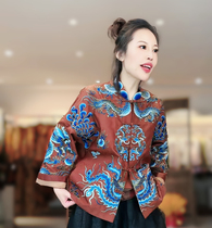 Yichen Liangpin Xiangyun gauze fully embroidered new Chinese style button jacket R240848