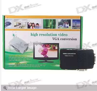 S Terminal AV to VGA video converter TV to PC TV to PC box to monitor
