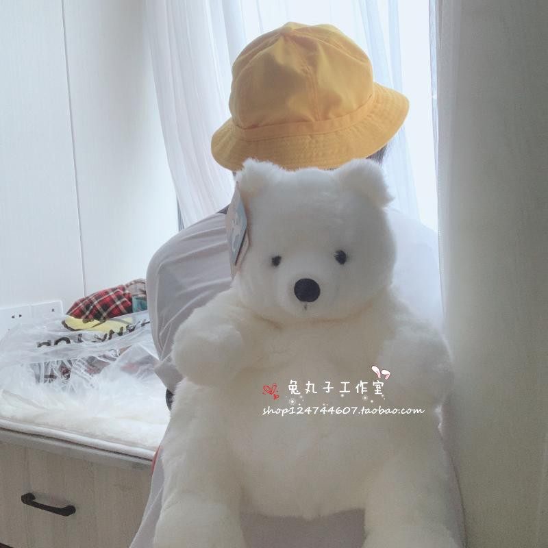 Cartoon cute doll, white plush backpack, polar bear