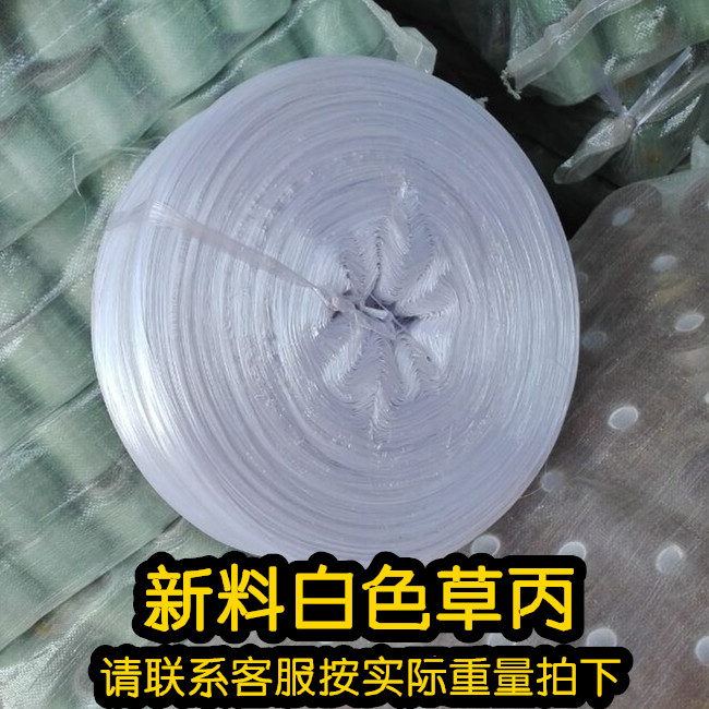 New material 2*2 stranded rope plastic torn rope packing rope nylon rope white grass propeller 1 kg price