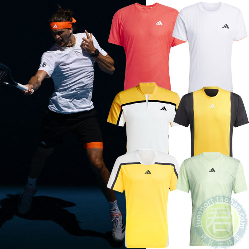 Adidas Tennis Clothing for Men 2026 Zverev/Siszopas Australian Open Sports Short-Sleeved T-Shirt Kg6054