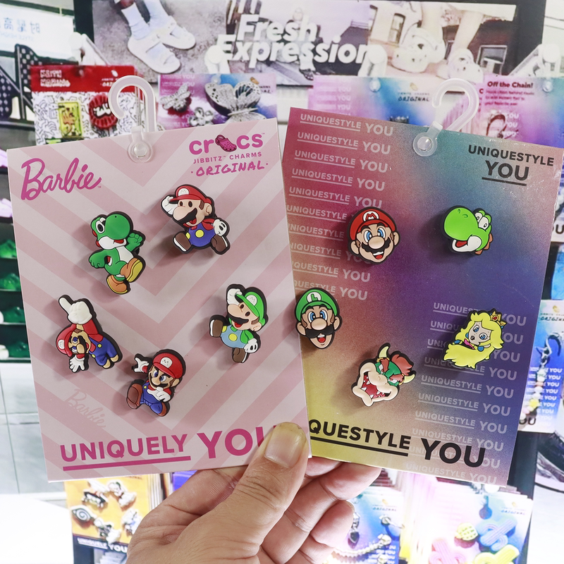 Suitable for Crocs Clogs Accessories, Shoe Charms, Crocs Shoe Decoration Accessories, Cartoon Fun Texture, Mario Series