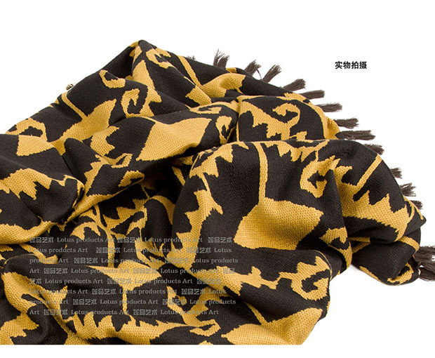 Đơn giản hiện đại màu đen vàng sofa chăn mùa thu và mùa đông đôi chăn dày chăn chăn phòng khách chăn giải trí chăn - Ném / Chăn chăn lông cừu nhật