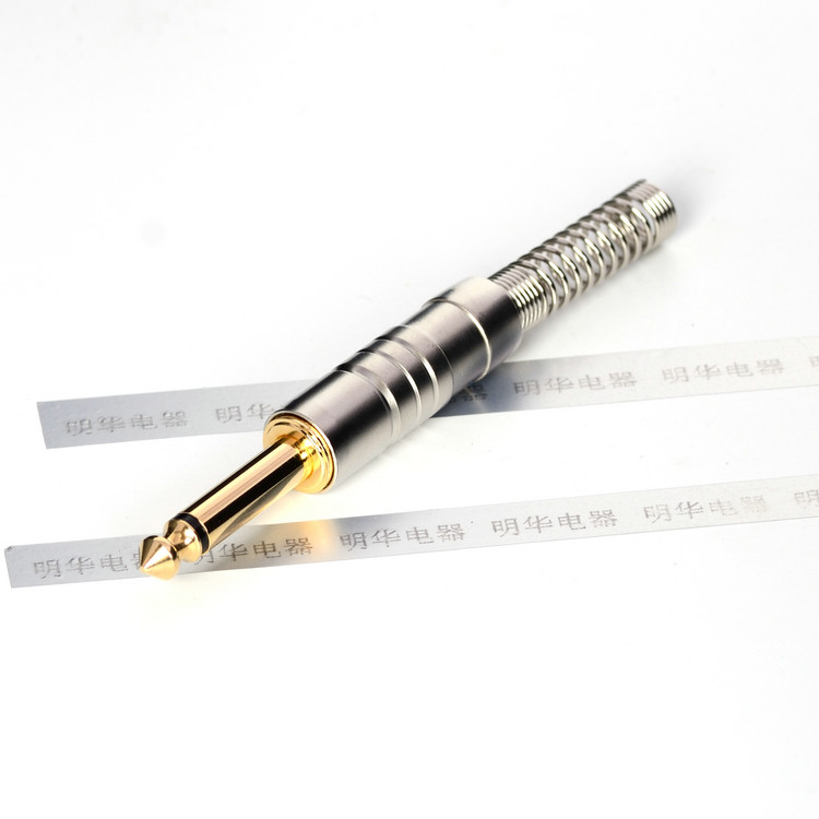 Long spring 6 35 mike plug bass guitar audio connector 6 5 monophonic microphone plug