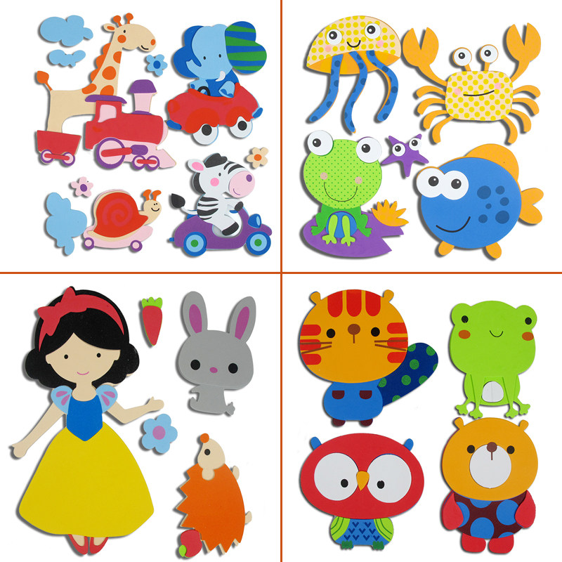 School kindergarten decoration stickers decorative wall stickers Foam primary school classroom decoration holiday 3D three-dimensional marine life crabs