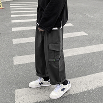 Pishuai functional wind wide-legged overalls men's tide ins autumn tide brand loose hip-hop casual pants fashion pants