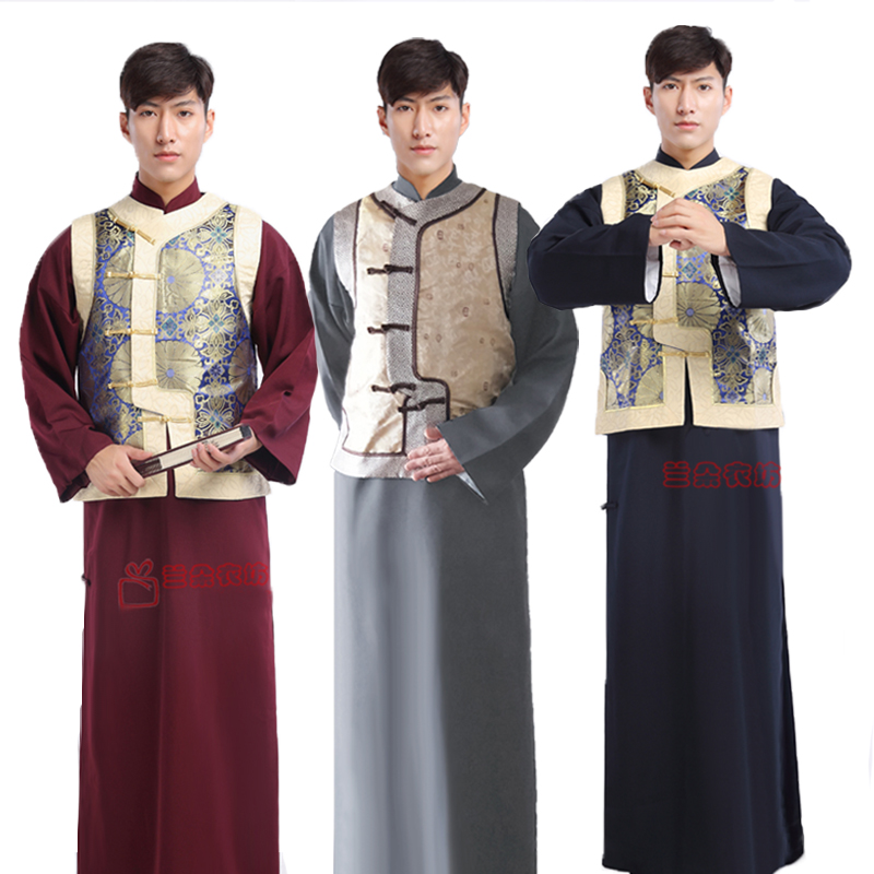 Chinese style Chinese style Tang suit dress men's master suit landlord waiter waiter outside housekeeper treasurer elder brother performance costume