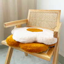Light extravagant net red ins chair cushion soft flower round cushion bright yellow plush small red book the same egg cushion