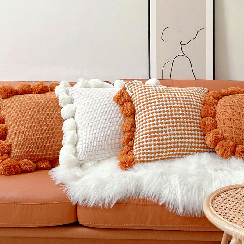 Nordic in pillow sleeping suit light luxury orange living room sofa cushion paste bright yellow pillow