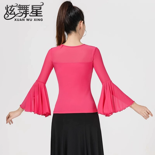 Латинский танцевальный сервис 2024 Новый топ -женский сетевая сеть марля.