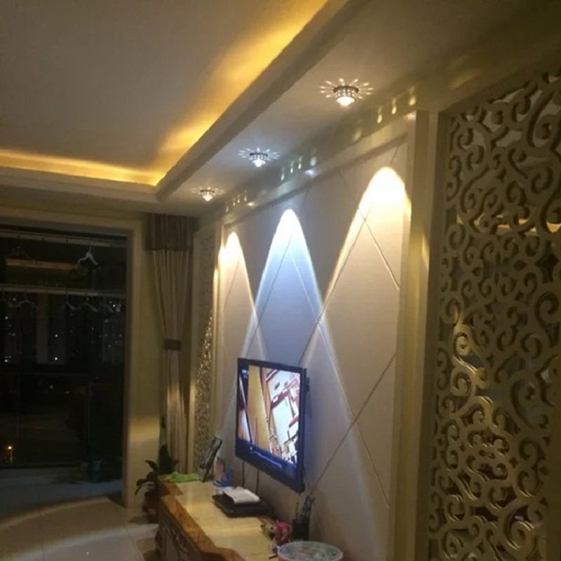 Personality Creativity LED Crystal Spotlight Bull's eye light hole lamp TV Background light Ribbon Lamp Clothing Shop Ceiling Light