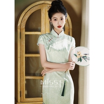 Miss Sis high-end silk beautiful improved engagement cheongsam for women new Chinese style 2024 new summer style for young girls