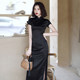 Miss Si's new Chinese-style black cheongsam improved young girl's high-end temperament 2024 new style can be worn daily