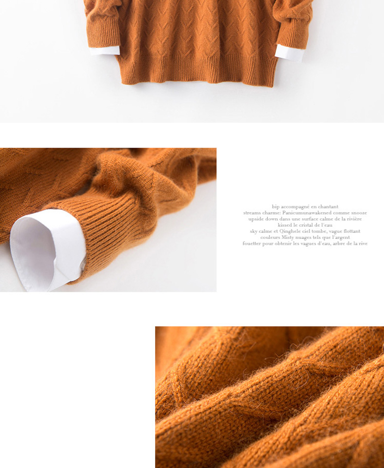 Mùa đông mới áo len đôi dày cashmere áo len cashmere nam cổ tròn áo thun dày áo len áo len màu rắn quần áo unisex