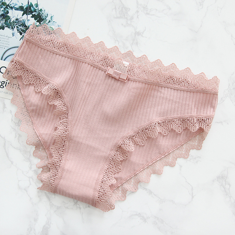 Bảy dòng 3 mảnh đồ lót ren tam giác tốt thoải mái đồ lót cotton thoải mái nữ thấp eo đồ lót nổ quần lót nữ thun lạnh siêu mỏng