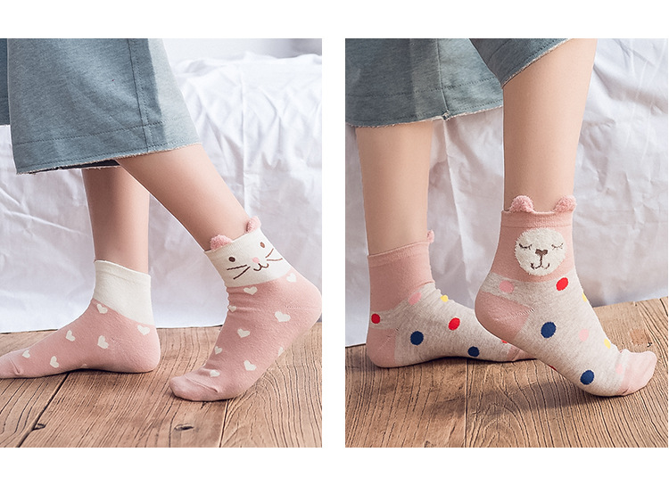 Bảy dòng, 3 hộp, sản phẩm mới mùa thu và mùa đông, động vật hoạt hình mới mùa thu đông 2017, 3 đôi vớ hộp quà tặng kết hợp tất trẻ em 