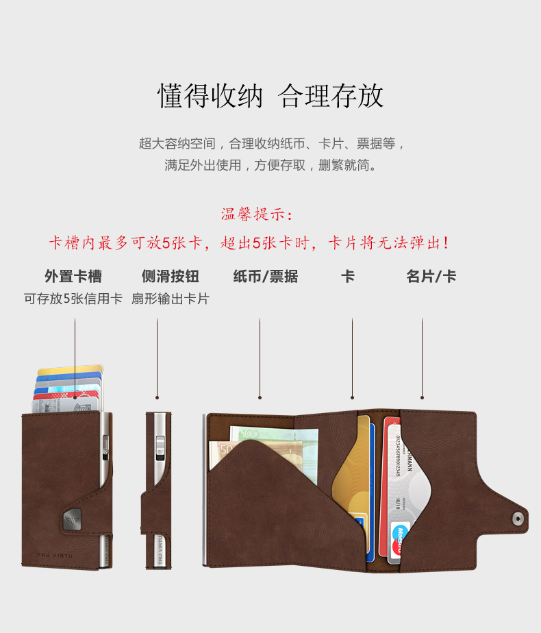 Thẻ cánh Đức nhập khẩu ví thẻ hộp chống RF chống trộm nam nữ thời trang thẻ tín dụng thẻ tín dụng ví nam cầm tay