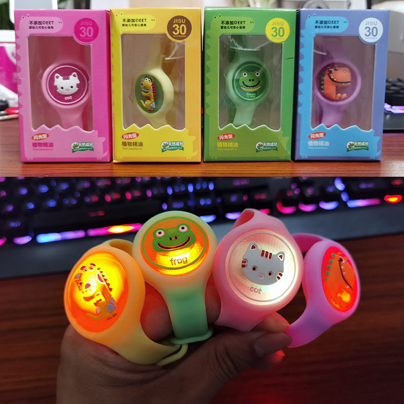 Location of the venue Night Market Creative Small Toys Batch Night Luminescent Square Park Hot Sell New Mosquito Watch Ring