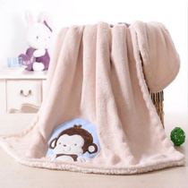 Baby blanket baby blanket double coral velvet plus flannel nap blanket out push carpets autumn blanket