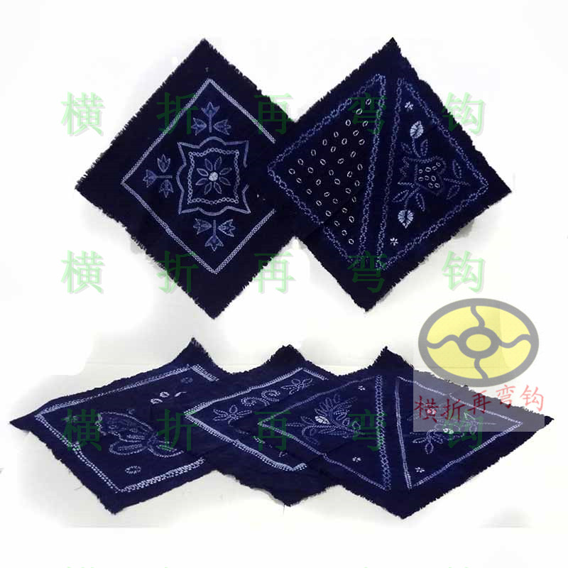 Featured Yunnan Bai people's pure handmade 53cm x 53cm tie-dye square scarf, handkerchief, turban