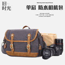 Retro casual camera bag Mens canvas bag Canon Sony shoulder messenger portable SLR digital photography bag