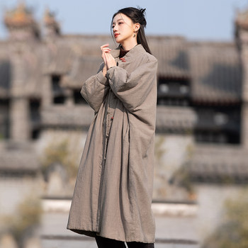 Original quilted long chinese style loose buttoned cotton coat Original quilted long chinese style loose buttoned cotton coat