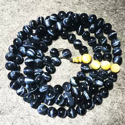 Natural blue Tiger eye stone bracelet Men and women 108 Buddha beads Cat eye stone Hawkeye Lightning Tiger eye stone single loose bead bracelet