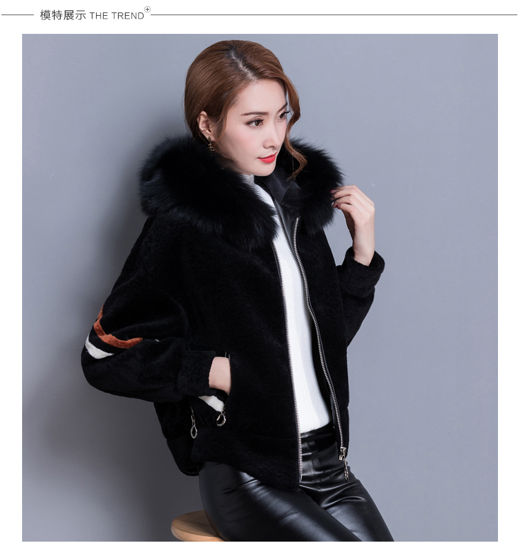 Lông nữ đoạn ngắn 2018 mùa thu và mùa đông Haining lông một cừu cắt coat Hàn Quốc phiên bản của lỏng áo khoác mỏng áo dạ ép lông cừu dáng dài