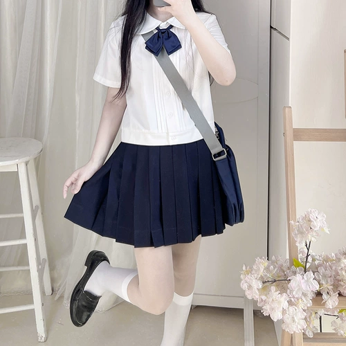 Оригинальная рубашка, универсальный орган, японская студенческая юбка в складку, с вышивкой