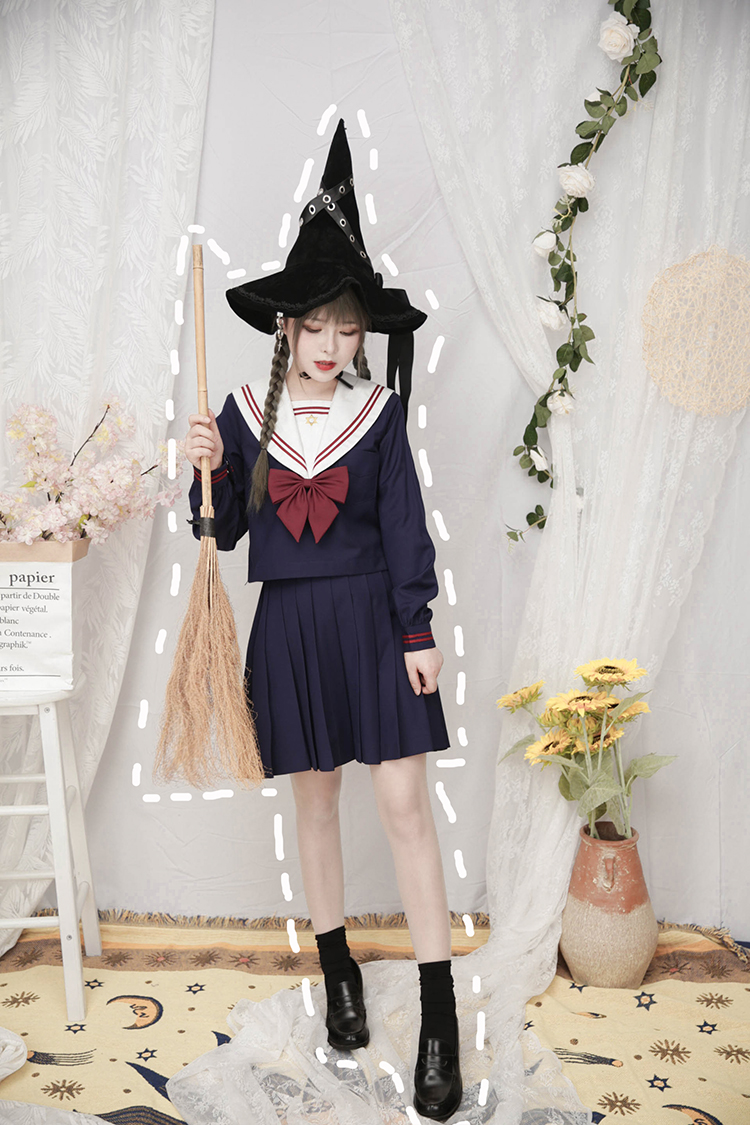 (Spot) Little Witch Trân Nhà JK gốc Thủy thủ Suit Trung dress Orthodox Sinh viên Nhật Bản Uniform Xuân Thu mới