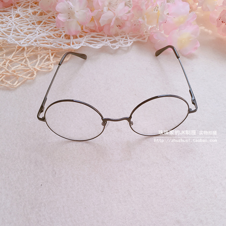 1 mảnh kính gọng tròn retro nghệ thuật Nhật Bản nhỏ tươi kính tròn Hàn Quốc kính nam và kính phẳng kính râm