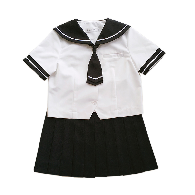 phù hợp với cơ bản Sapporo chính thống jk đồng phục mùa hè ngắn tay thủy thủ của dày với một bộ đồ sinh viên tie nhỏ
