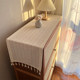 French retro cream style table flag waffle cotton and linen dining table coffee table sideboard lace tablecloth TV cabinet shoe cabinet