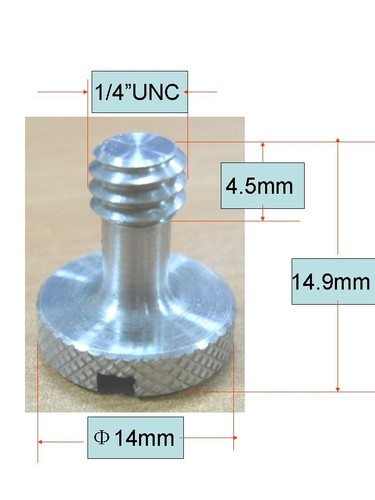 Special camera screw Quick release plate screw 1 4 teeth stainless steel screw for tripod quick release plate