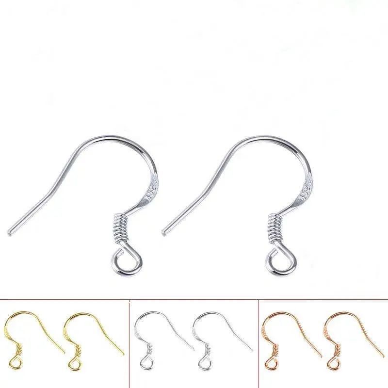 100 Pieces of 925 Silver Ear Hooks Earrings LAOSHU Ear Hook Earring Accessories Earring DIY Small Jewelry Material Kit