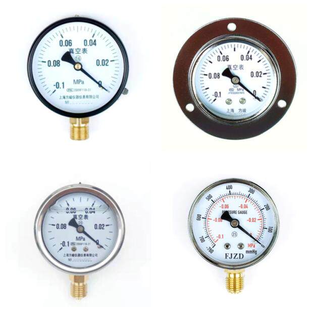 Original dress Shanghai pressure meter YZ-100 negative pressure meter vacuum meter far transfer electric junction stainless steel oil pressure resistance gauge