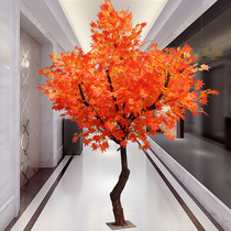 Simulation Red Maple Simulation Tree Fake Tree Maple Leaf Tree Living Room Indoor Big Tree Customized Scenery Green Plant